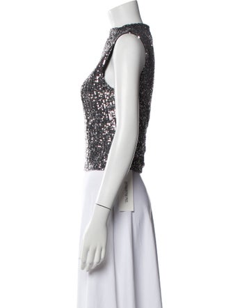 Alohas Mock Neck Sleeveless Crop Top