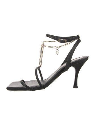 Alohas Leather Chain-Link Accents Sandals