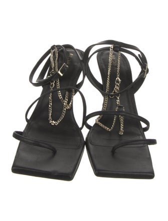 Alohas Leather Chain-Link Accents Sandals