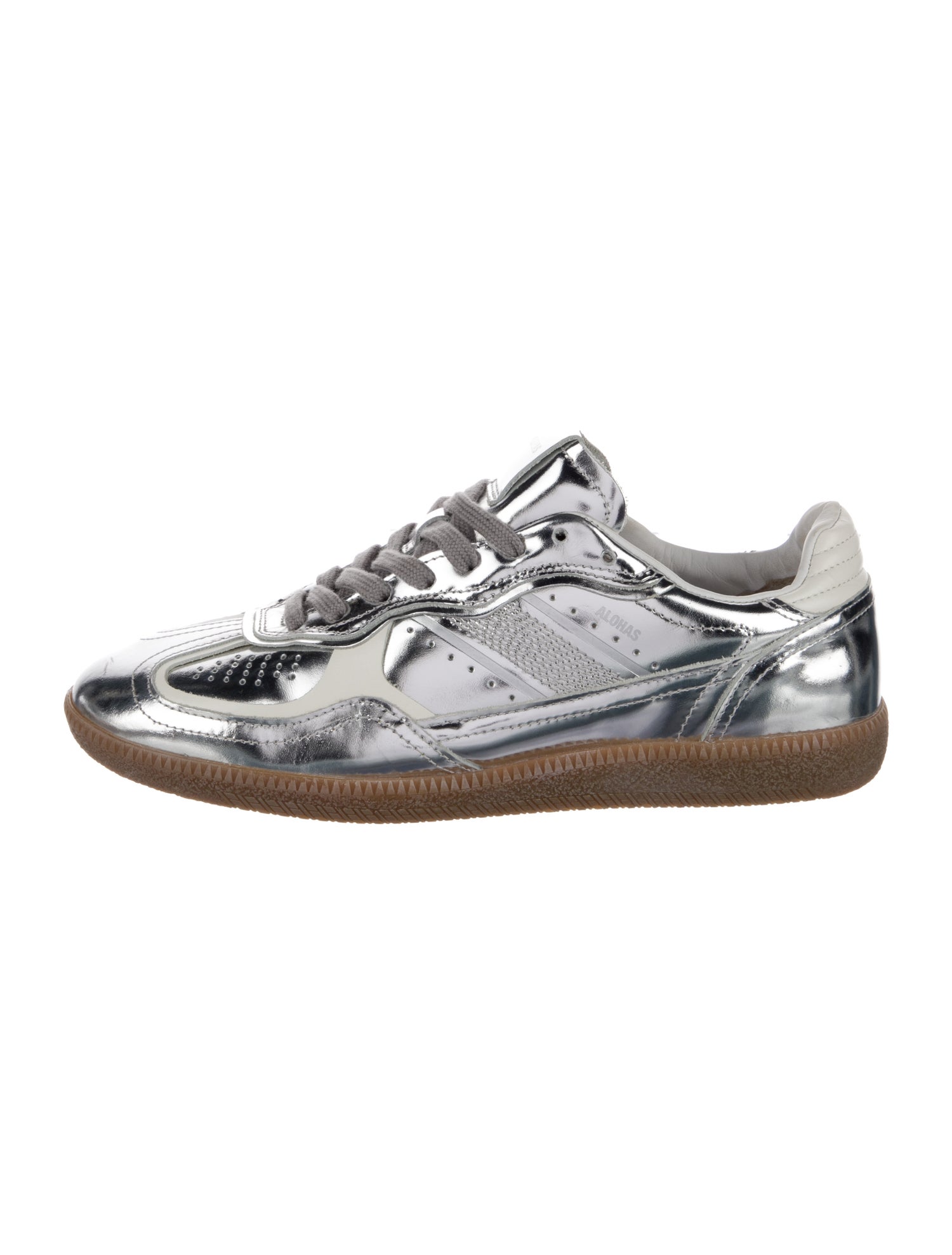 Alohas Patent Leather Colorblock Pattern Sneakers