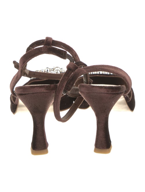 Alohas Velvet Crystal Embellishments Slingback Pumps