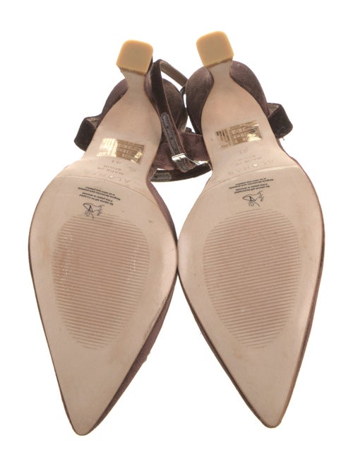 Alohas Velvet Crystal Embellishments Slingback Pumps