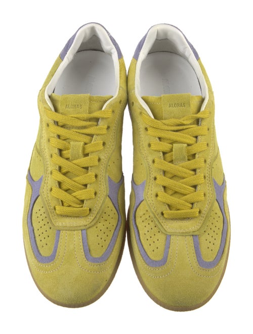 Alohas Leather Colorblock Pattern Sneakers