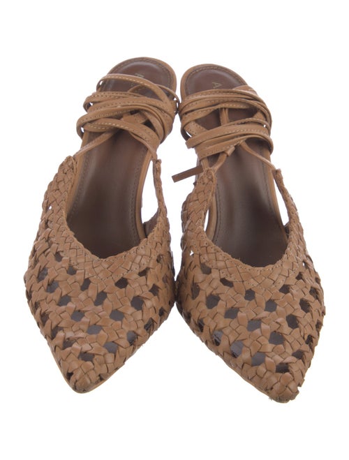 Alohas Leather Braided Accents Slingback Pumps