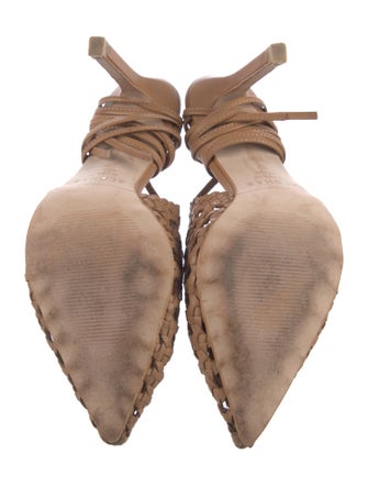 Alohas Leather Braided Accents Slingback Pumps