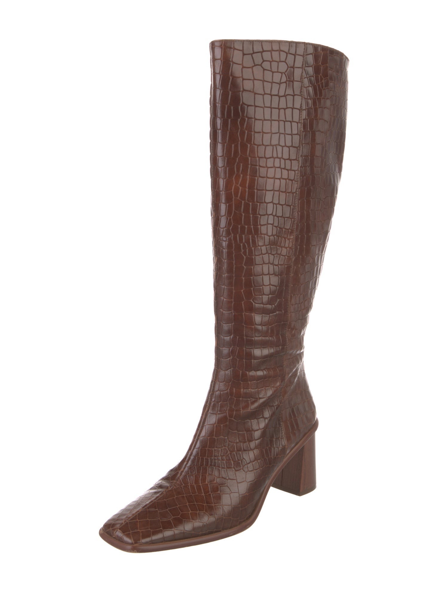 Alohas Leather Animal Print Riding Boots