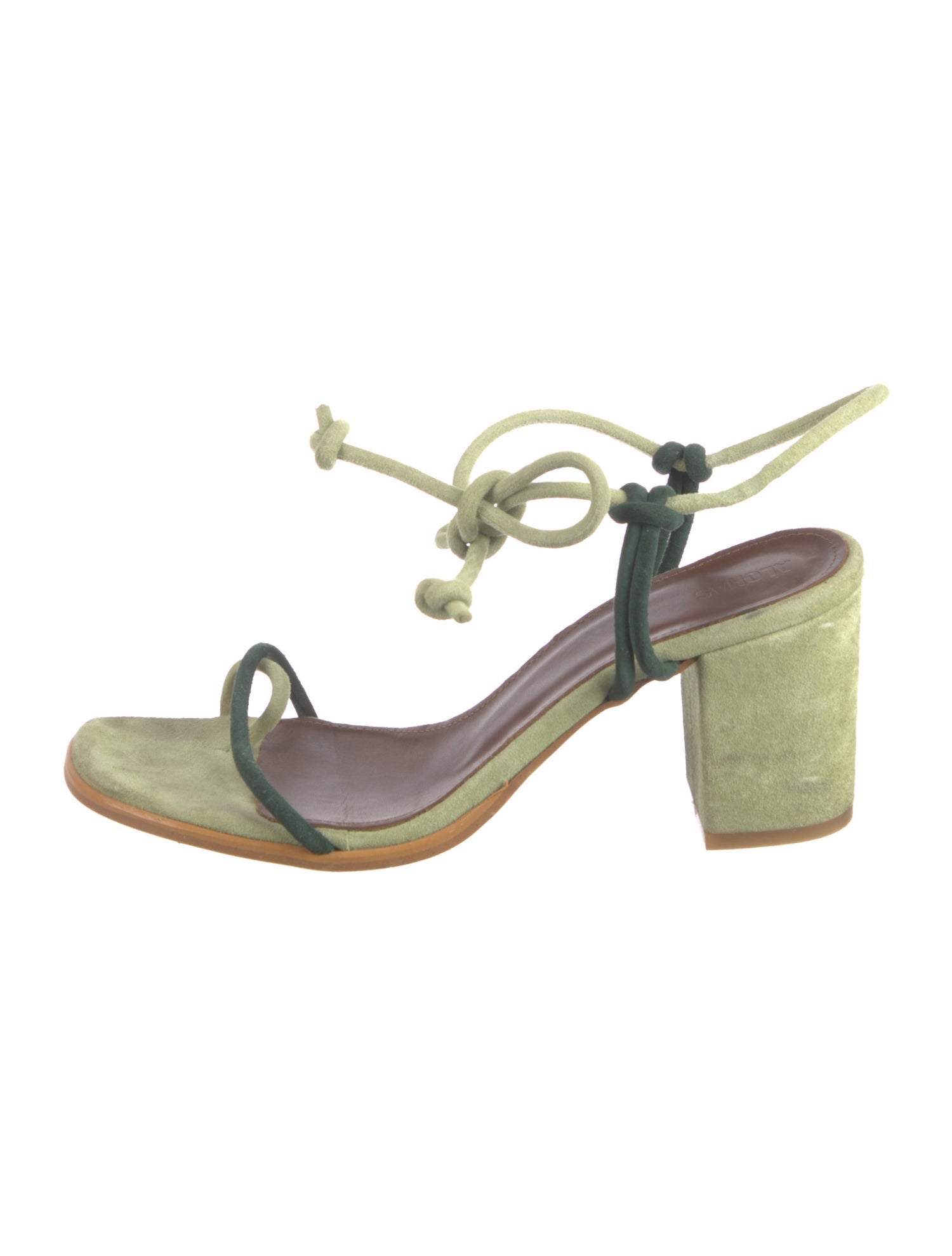 Alohas Suede Colorblock Pattern Sandals