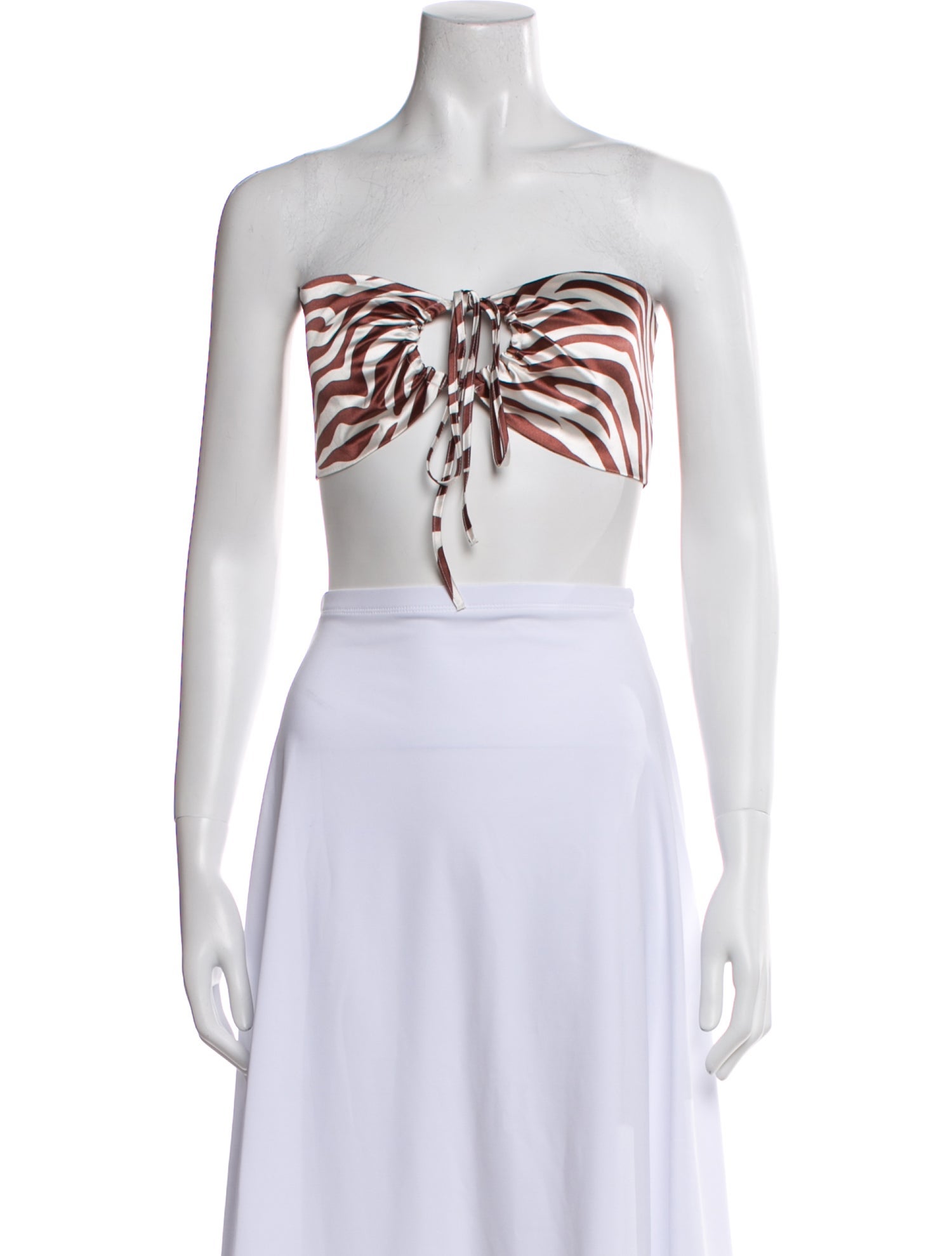 Alohas Animal Print Strapless Crop Top