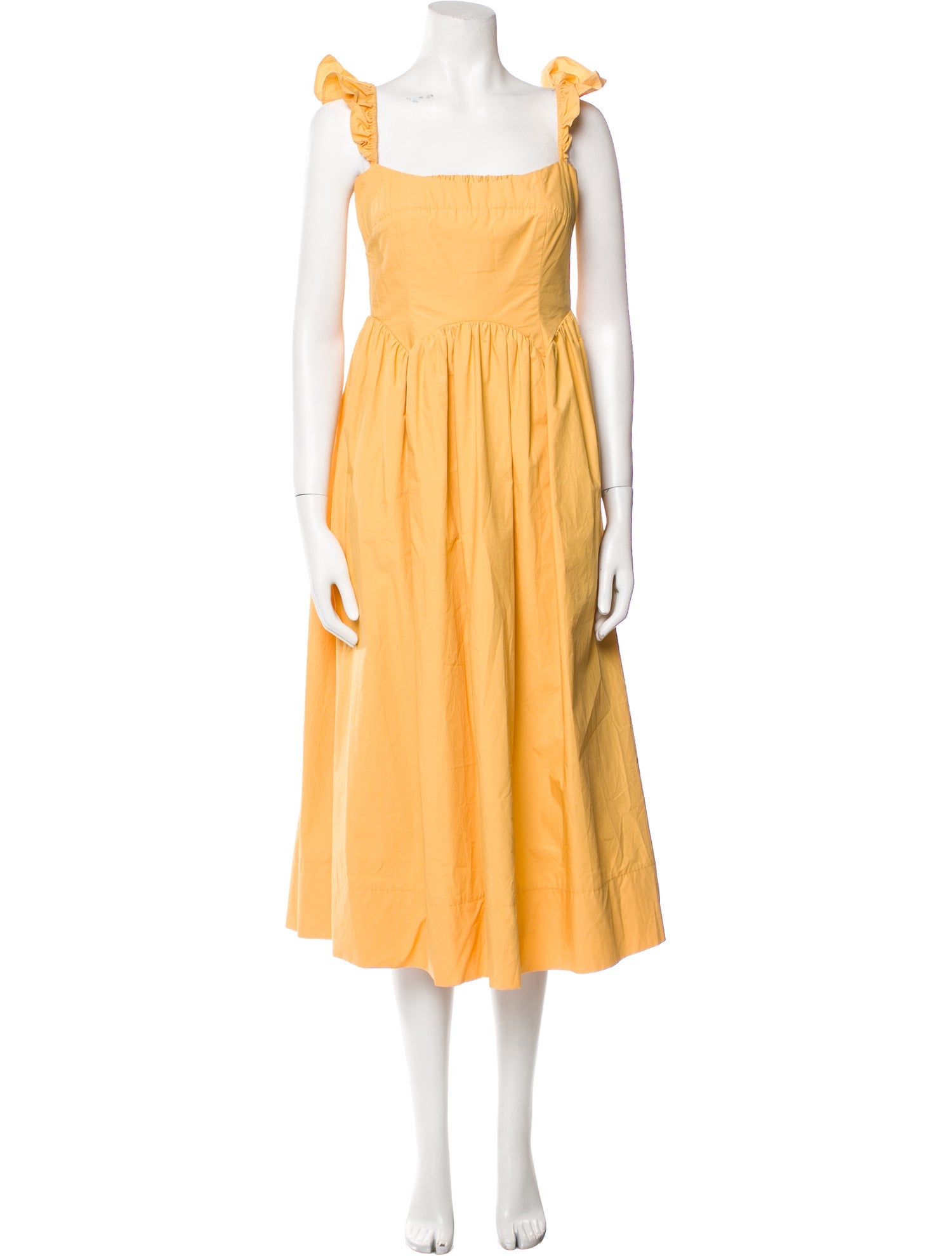 Allina Liu Square Neckline Midi Length Dress