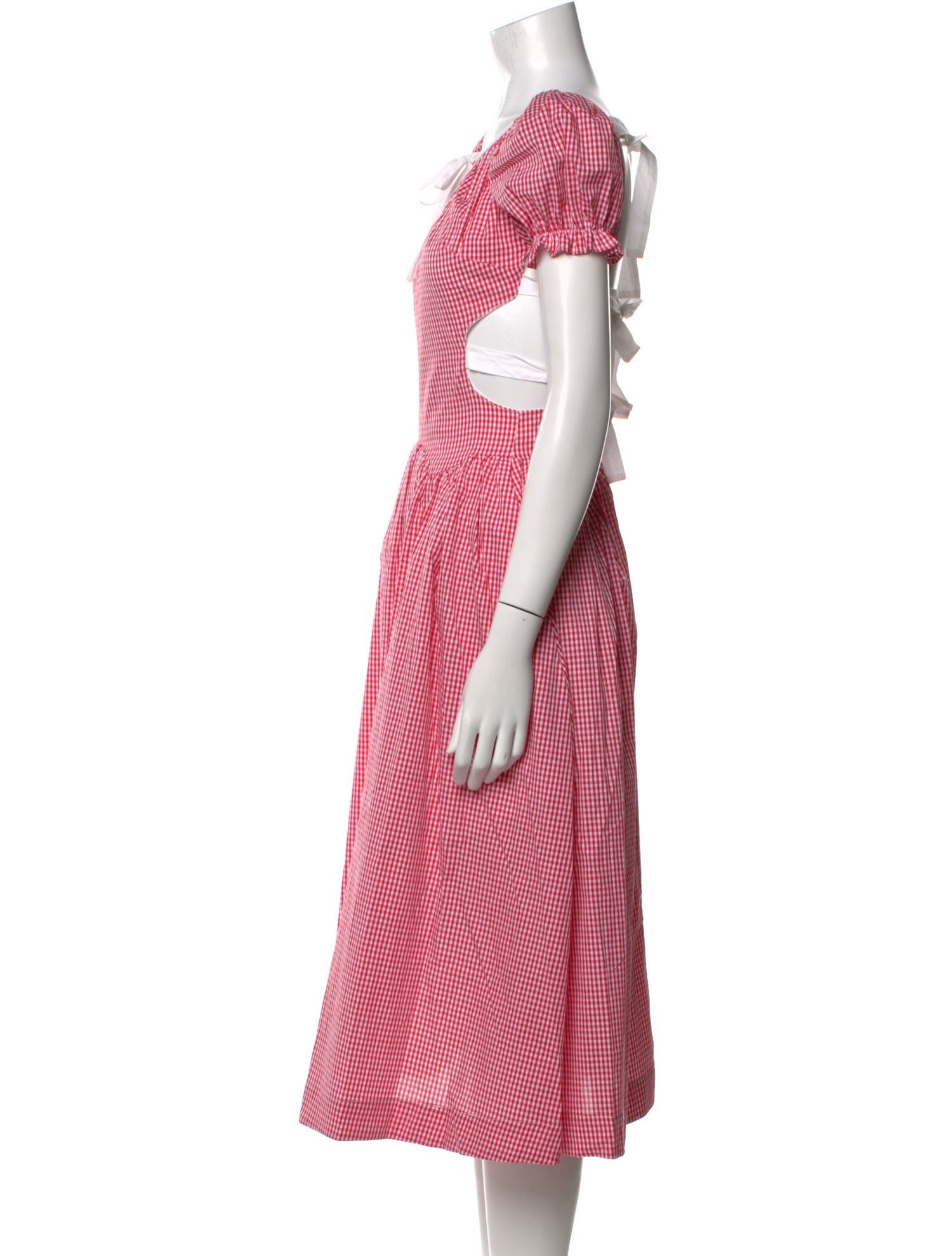 Allina Liu Plaid Print Midi Length Dress