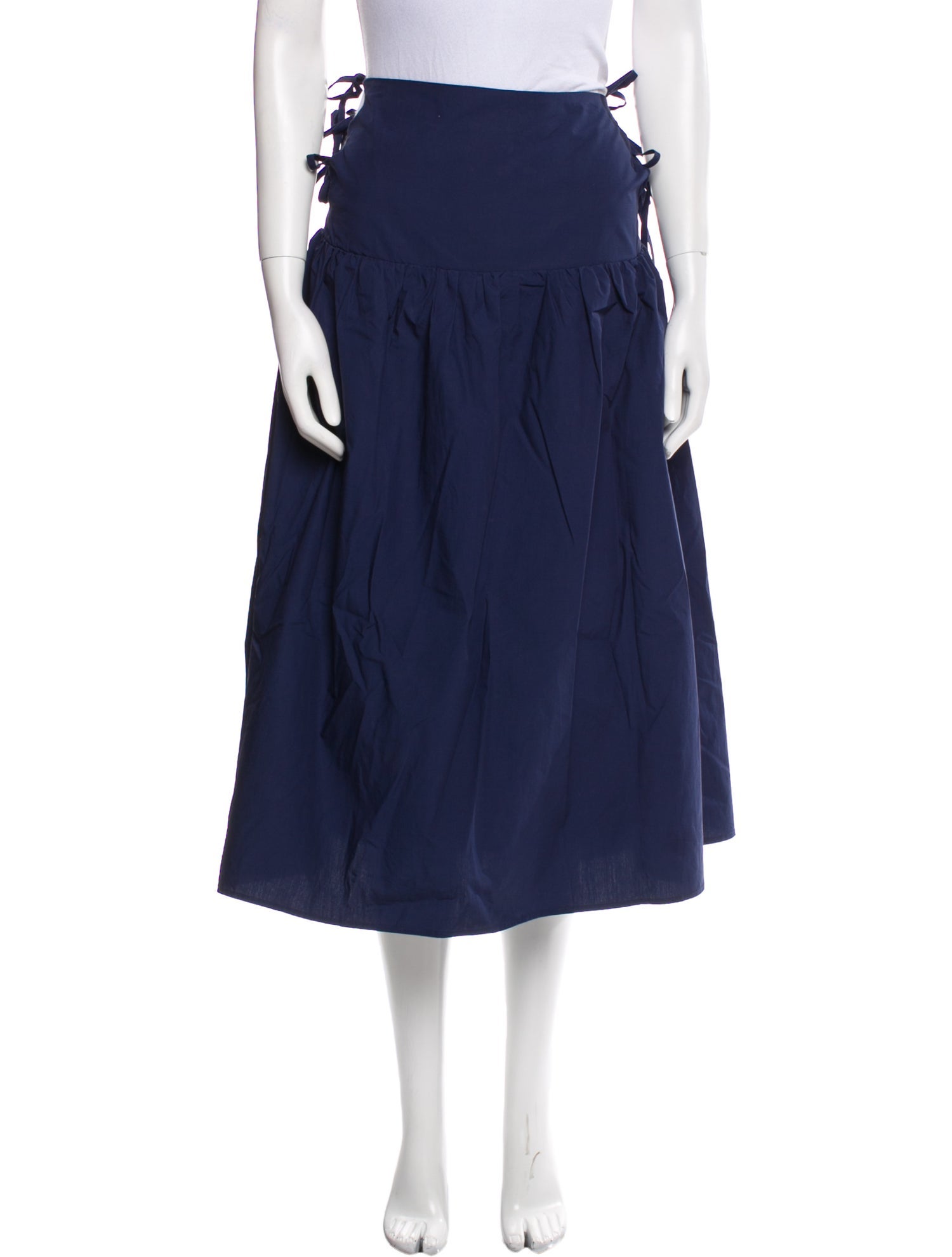 Allina Liu Pleated Accents Midi Length Skirt