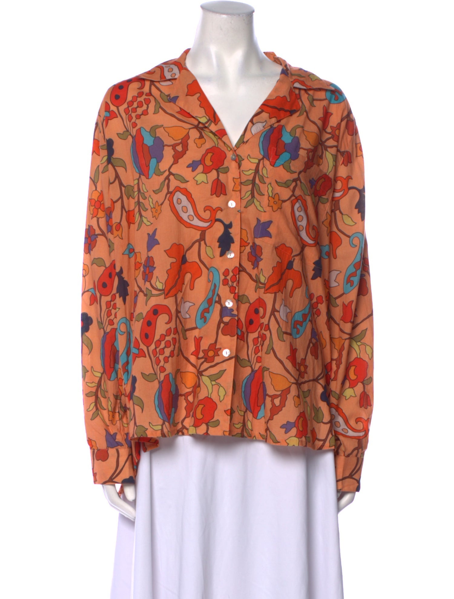 Alix of Bohemia Printed V-Neck Blouse w/ Tags