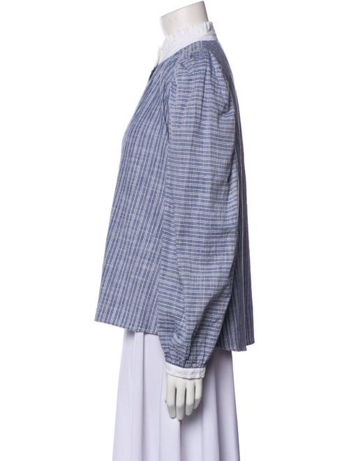 Alix of Bohemia Plaid Print Mock Neck Button-Up Top