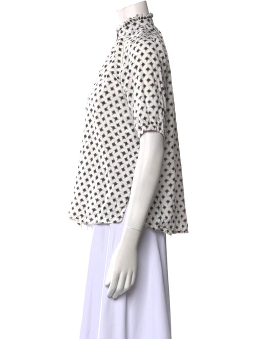 Alix of Bohemia Printed Mock Neck Button-Up Top