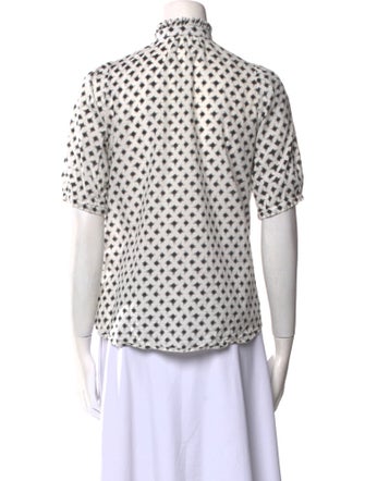 Alix of Bohemia Printed Mock Neck Button-Up Top