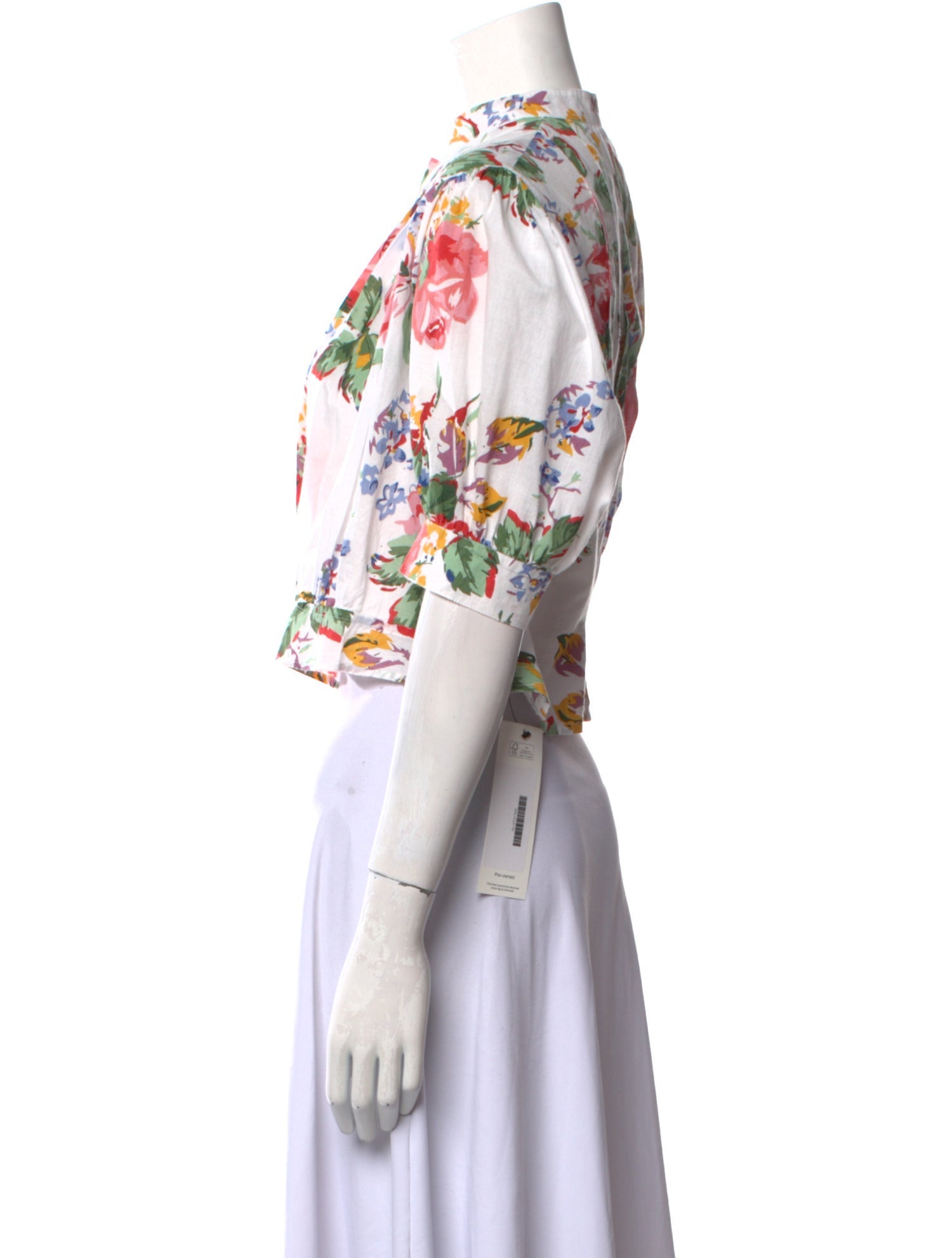 Alix of Bohemia Floral Print Mock Neck Crop Top