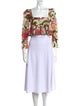 Alix of Bohemia Floral Print Square Neckline Crop Top