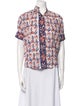 Alix of Bohemia Printed Mock Neck Button-Up Top