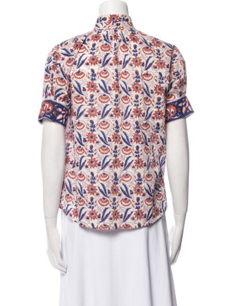 Alix of Bohemia Printed Mock Neck Button-Up Top
