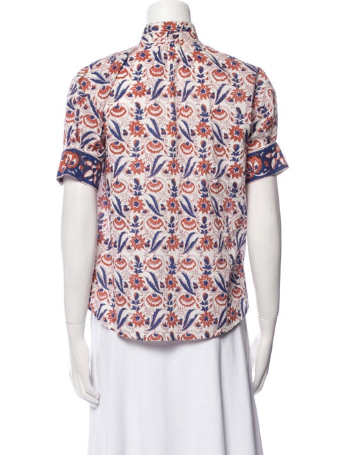 Alix of Bohemia Printed Mock Neck Button-Up Top