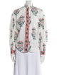 Alix of Bohemia Floral Print Mock Neck Button-Up Top