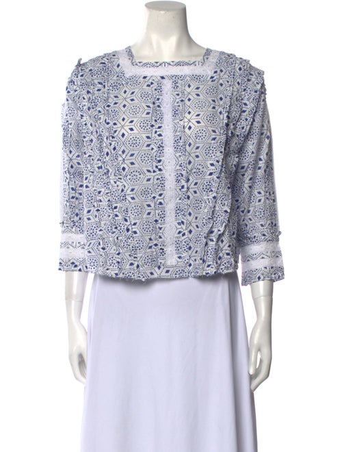 Alix of Bohemia Printed Square Neckline Blouse