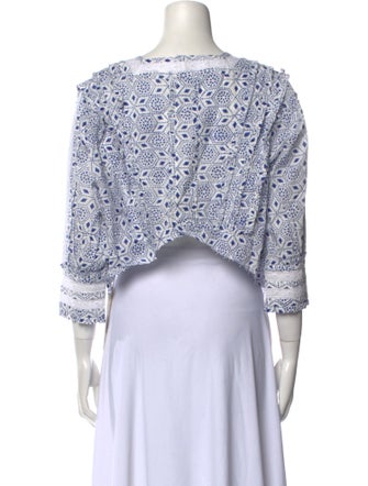Alix of Bohemia Printed Square Neckline Blouse