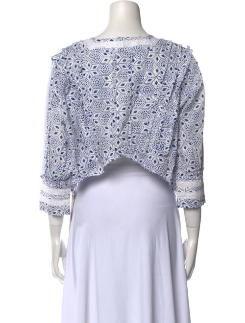 Alix of Bohemia Printed Square Neckline Blouse