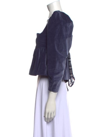 Alix of Bohemia Square Neckline Three-Quarter Sleeve Crop Top