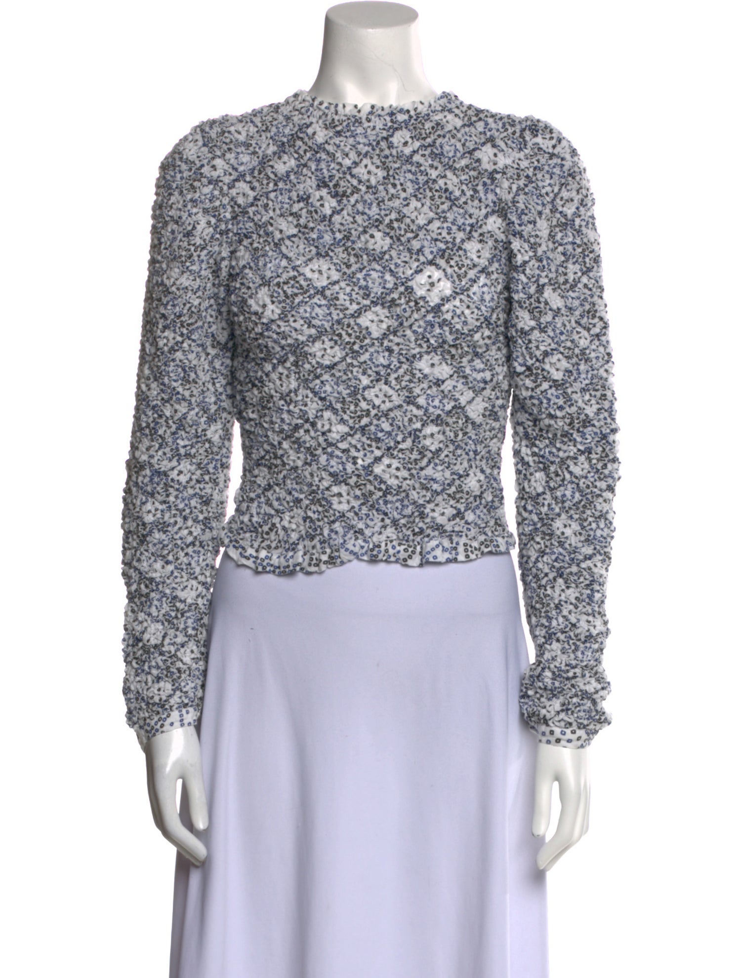 Alix of Bohemia Floral Print Crew Neck Crop Top