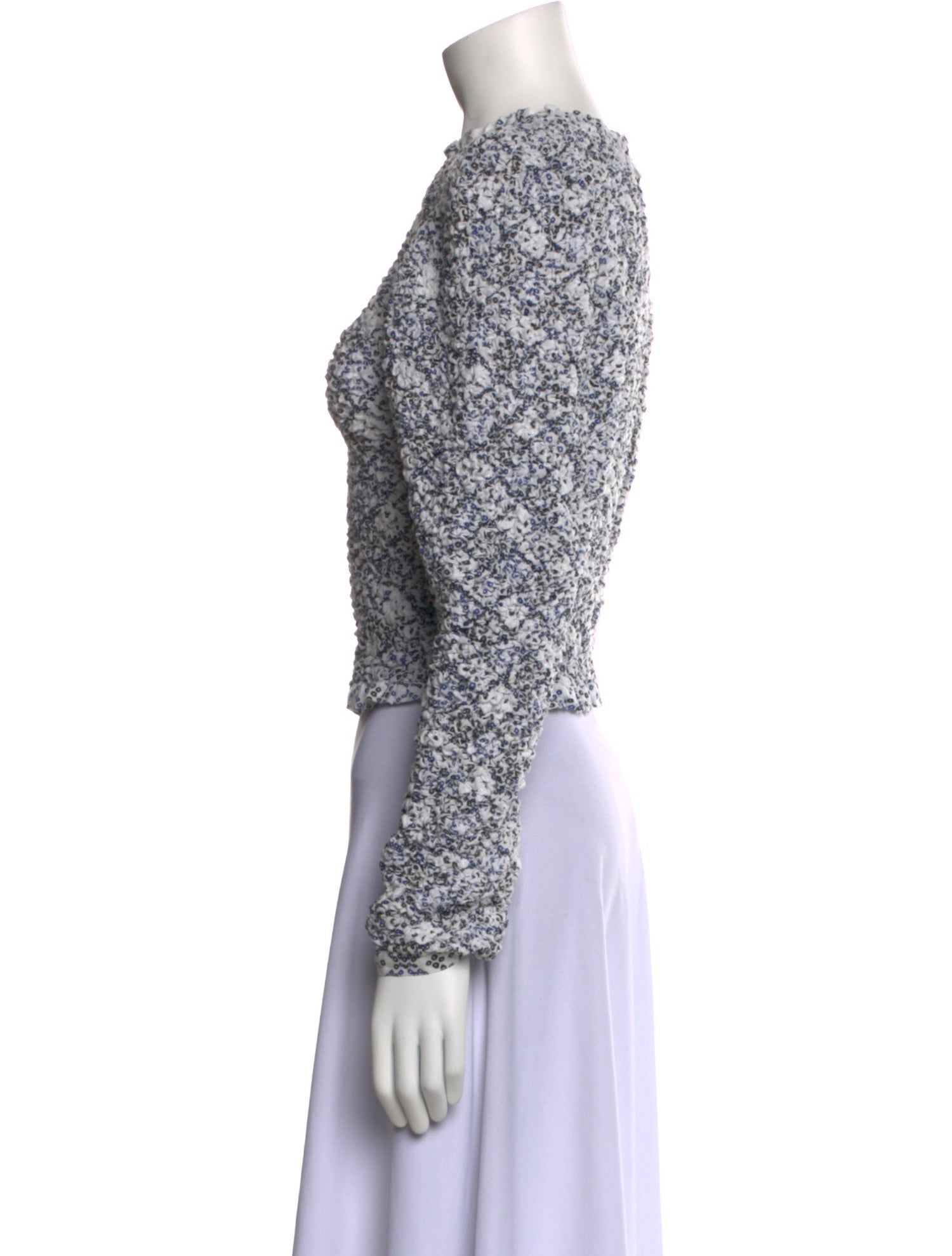 Alix of Bohemia Floral Print Crew Neck Crop Top