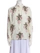 Alix of Bohemia Floral Print Mock Neck Button-Up Top