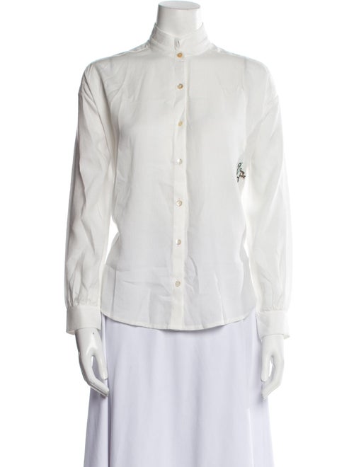 Alix of Bohemia Mock Neck Long Sleeve Button-Up Top