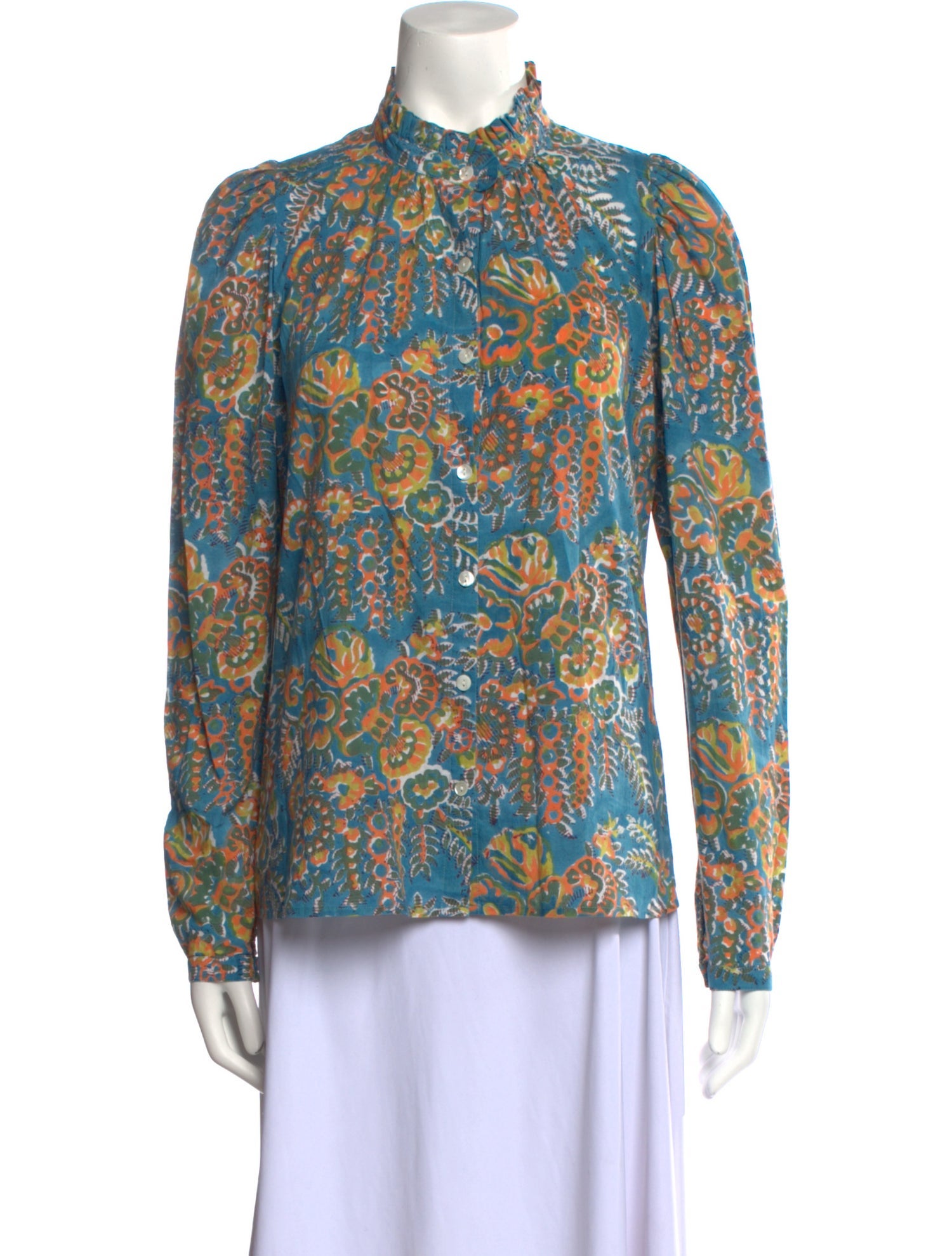 Alix of Bohemia Floral Print Mock Neck Blouse