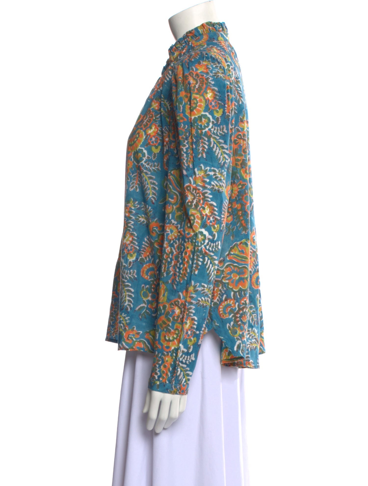 Alix of Bohemia Floral Print Mock Neck Blouse