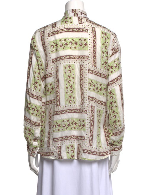 Alix of Bohemia Printed Mock Neck Button-Up Top