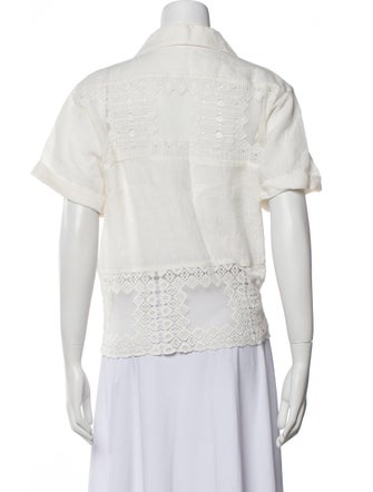 Alix of Bohemia Linen Short Sleeve Button-Up Top