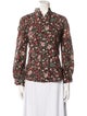 Alix of Bohemia Floral Print Mock Neck Button-Up Top