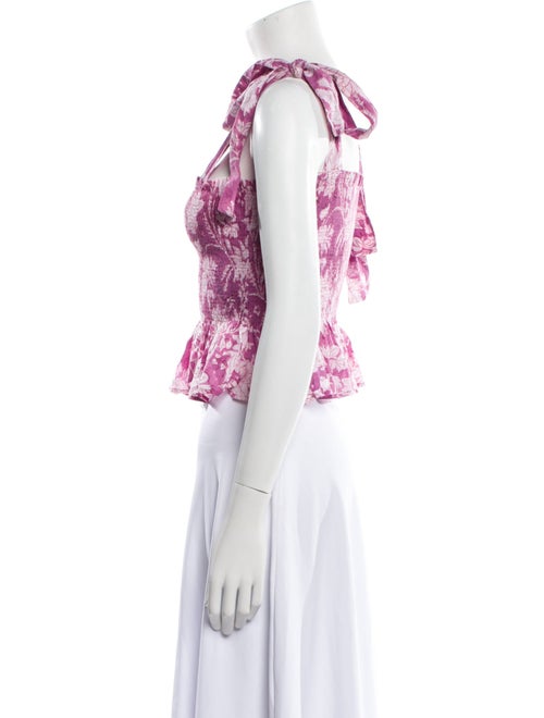 Alix of Bohemia Floral Print Square Neckline Crop Top