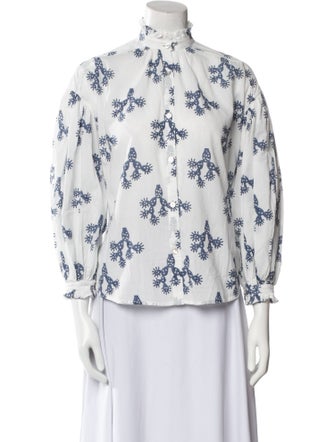 Alix of Bohemia Floral Print Mock Neck Blouse