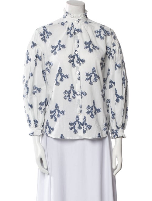 Alix of Bohemia Floral Print Mock Neck Blouse
