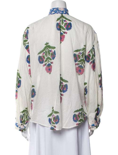 Alix of Bohemia Floral Print Mock Neck Button-Up Top