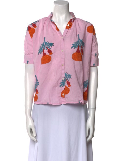 Alix of Bohemia Floral Print V-Neck Button-Up Top