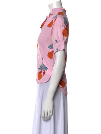 Alix of Bohemia Floral Print V-Neck Button-Up Top