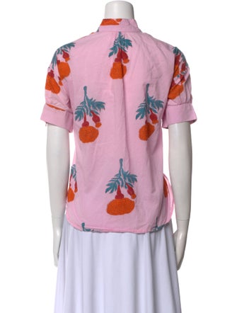 Alix of Bohemia Floral Print V-Neck Button-Up Top