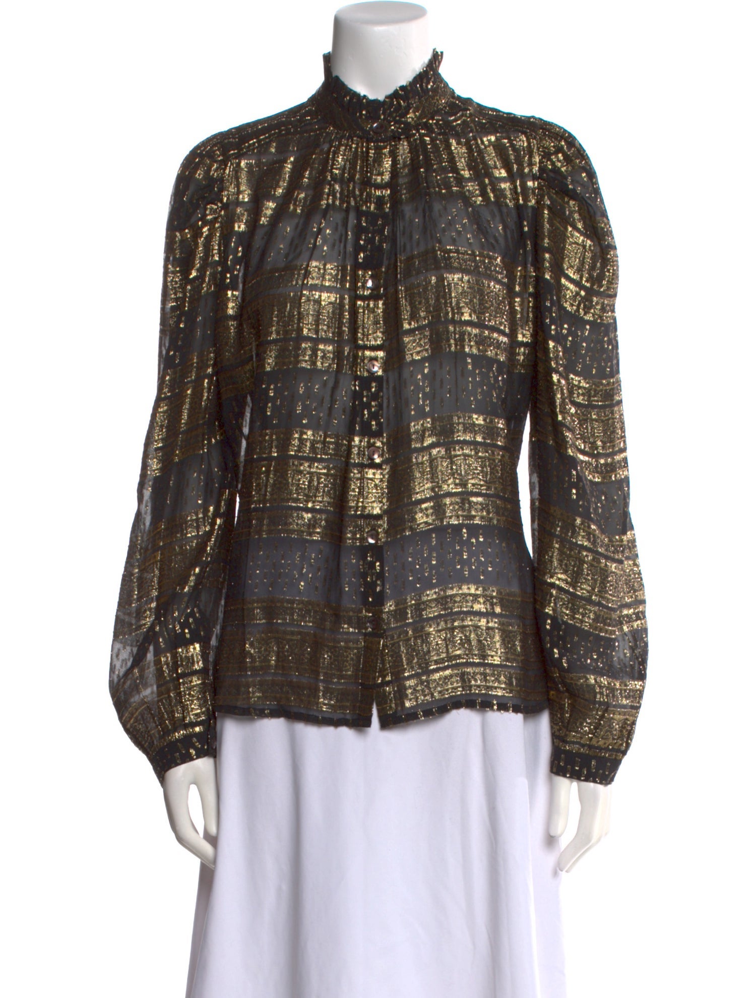 Alix of Bohemia Silk Printed Button-Up Top