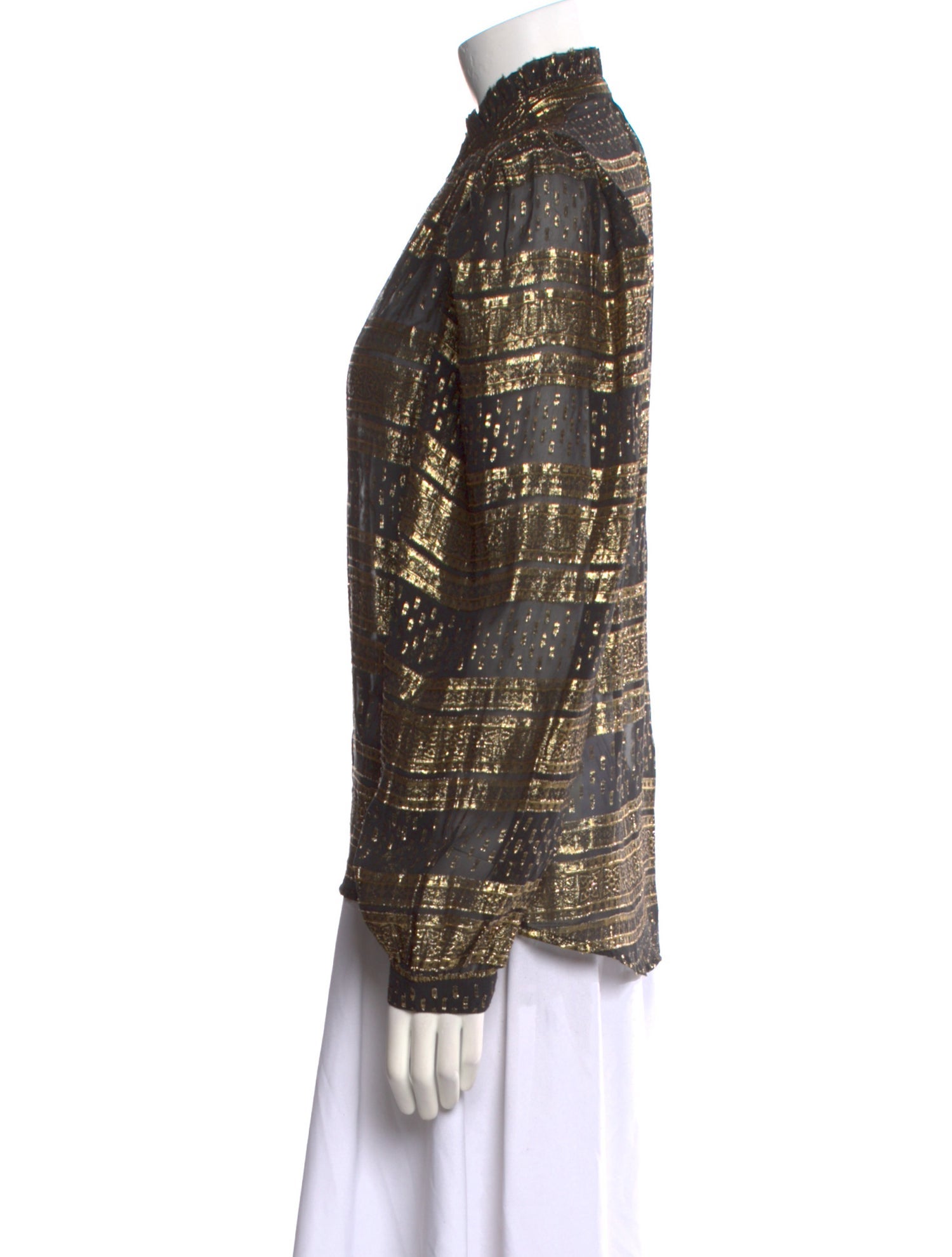 Alix of Bohemia Silk Printed Button-Up Top