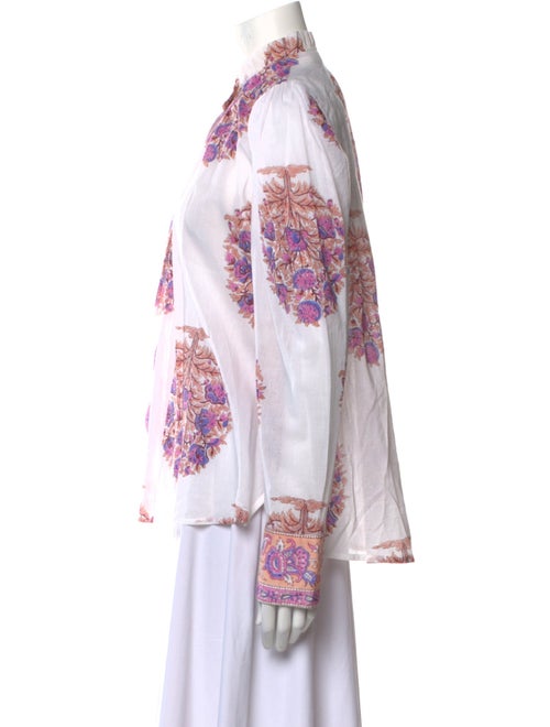 Alix of Bohemia Paisley Print Mock Neck Button-Up Top