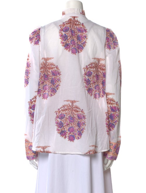 Alix of Bohemia Paisley Print Mock Neck Button-Up Top