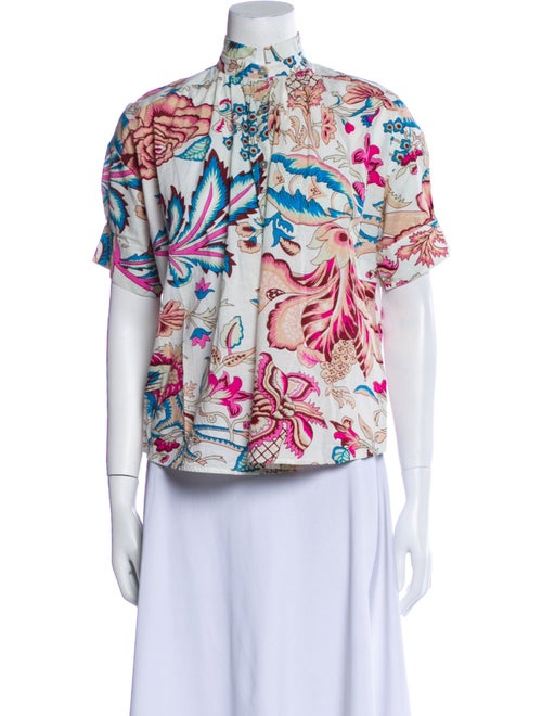 Alix of Bohemia Floral Print Mock Neck Blouse